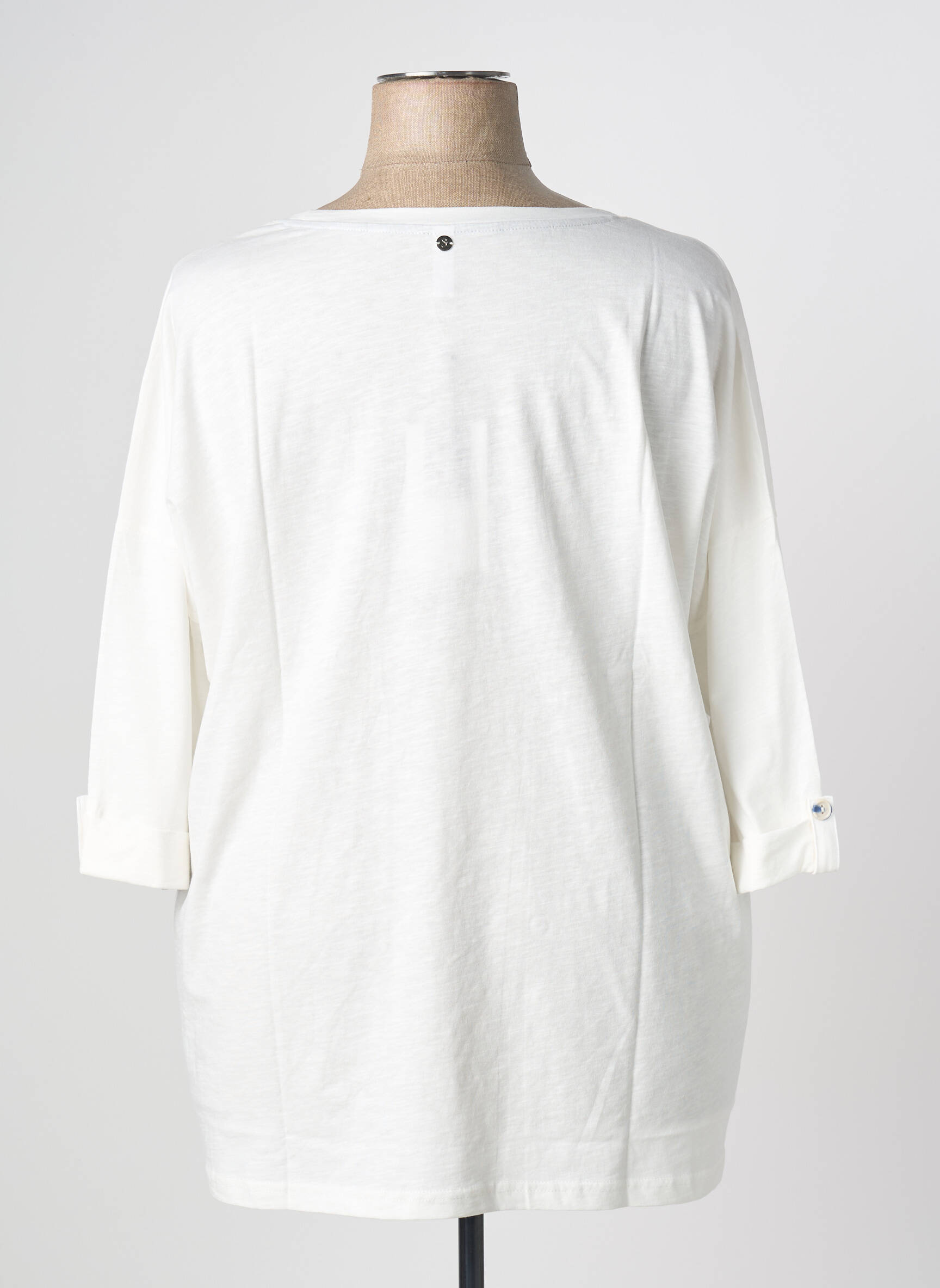 T-shirt manches 3/4 manches 3/4 blanc SHEEGO femme