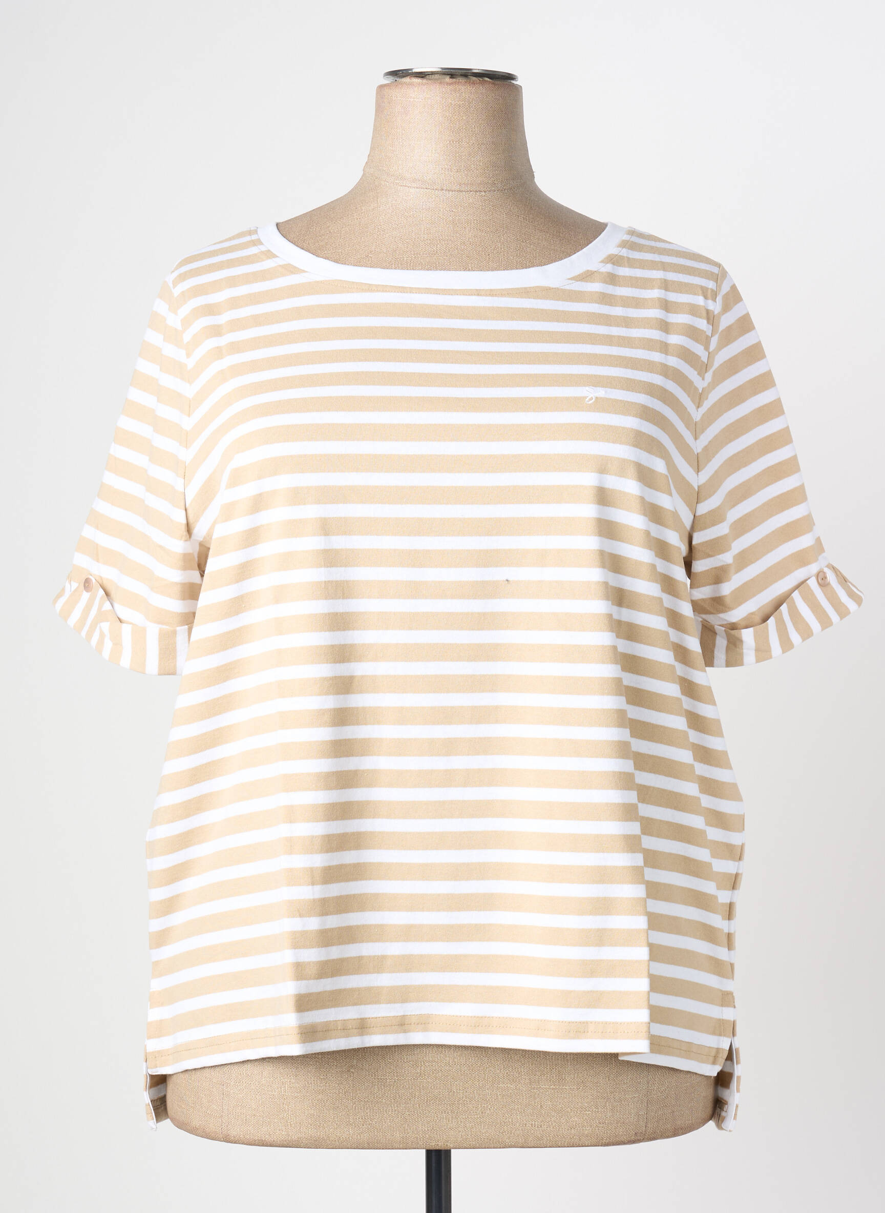 T-shirt stretch manches courtes beige SHEEGO femme