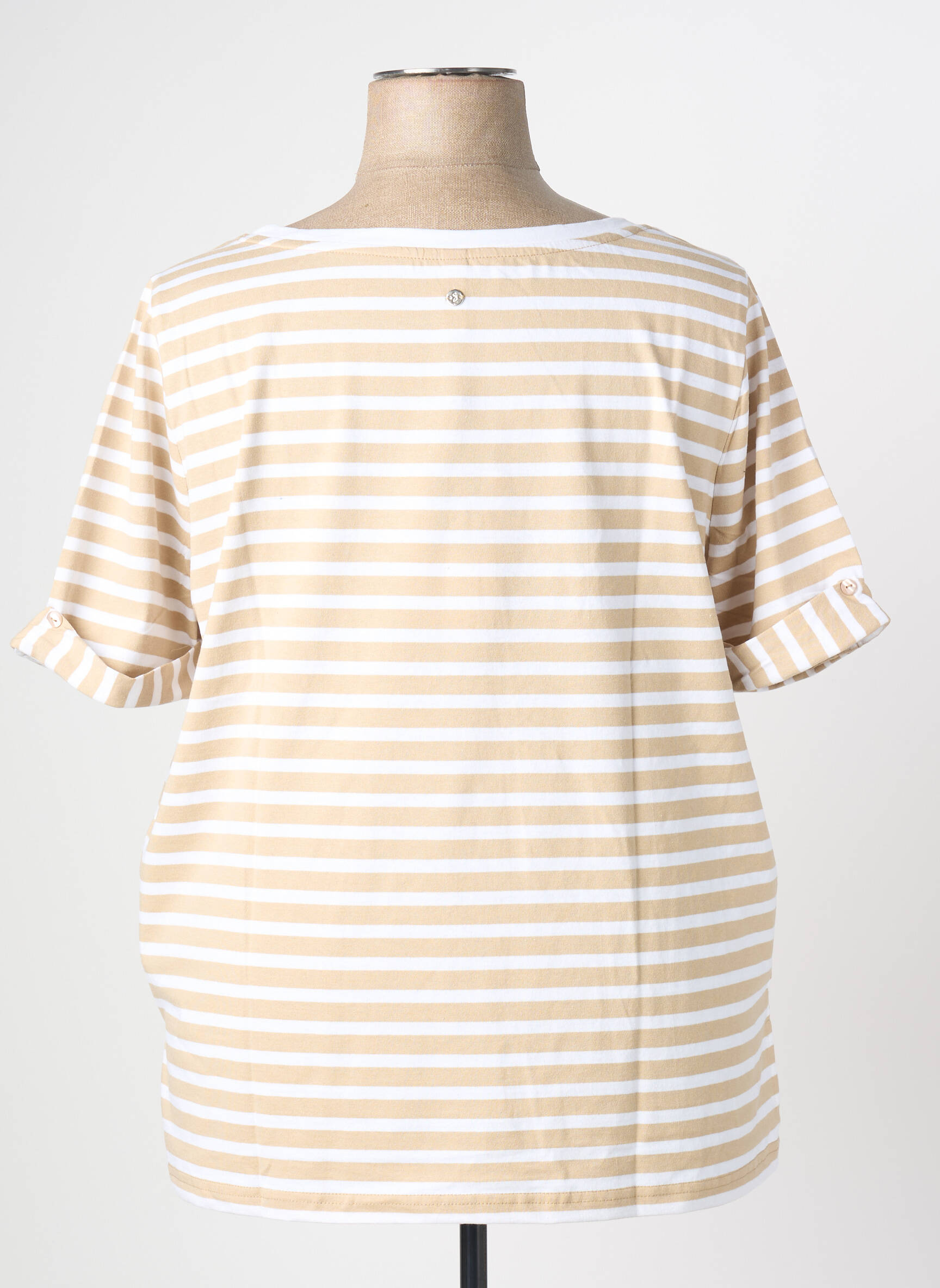 T-shirt stretch manches courtes beige SHEEGO femme