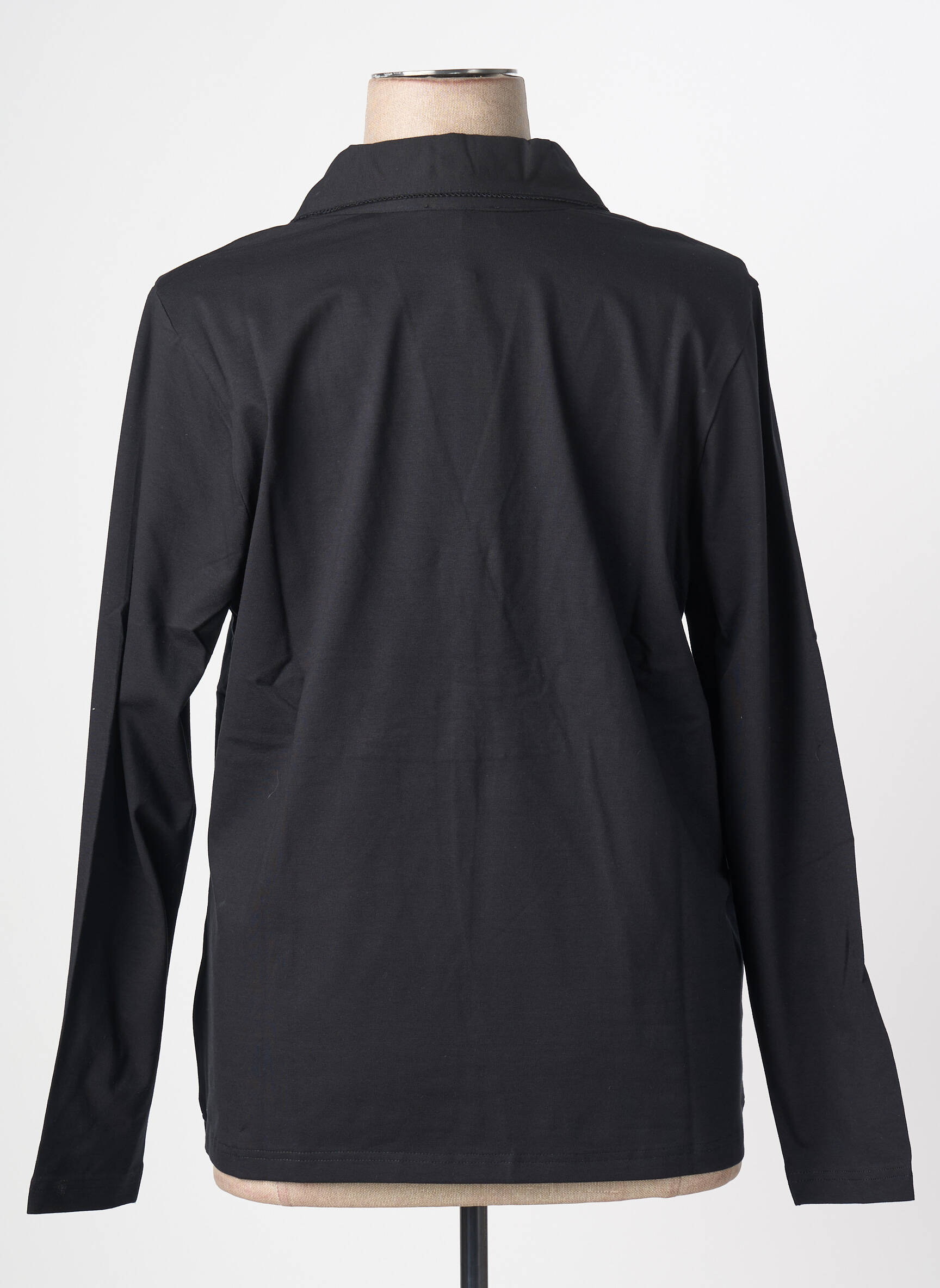 Blouse tissage popeline manches longues noir SHEEGO femme