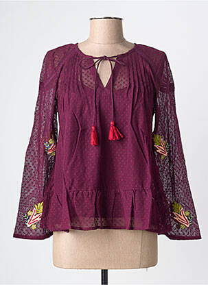 Top col rond manches longues violet RHUM RAISIN femme
