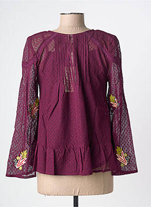 Top col rond manches longues violet RHUM RAISIN femme