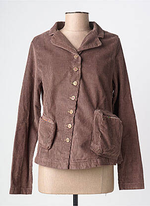 Veste casual col chemisier marron RHUM RAISIN femme