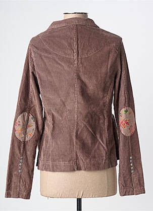 Veste casual col chemisier marron RHUM RAISIN femme