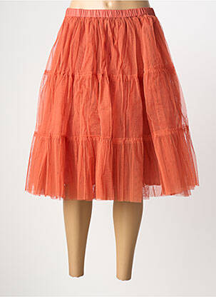 Jupe mi-longue coupe droite orange RHUM RAISIN femme