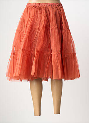 Jupe mi-longue coupe droite orange RHUM RAISIN femme