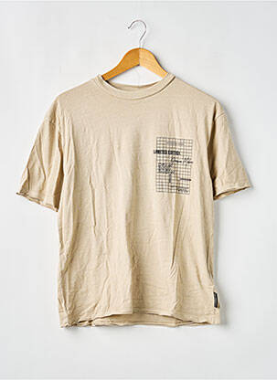 T-shirt stretch manches courtes beige LE TEMPS DES CERISES garcon