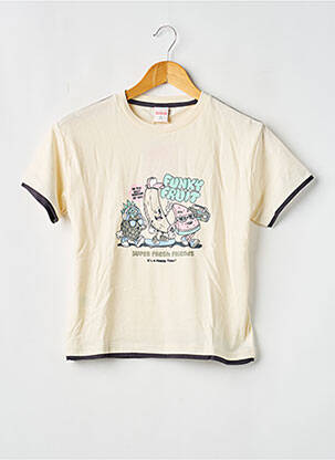 T-shirt stretch manches courtes beige BOBOLI garçon