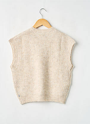 Pull resserrée sur le bas sans manche beige LE TEMPS DES CERISES fille