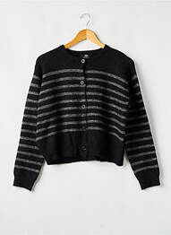 Gilet manches longues maille tricot noir LE TEMPS DES CERISES fille