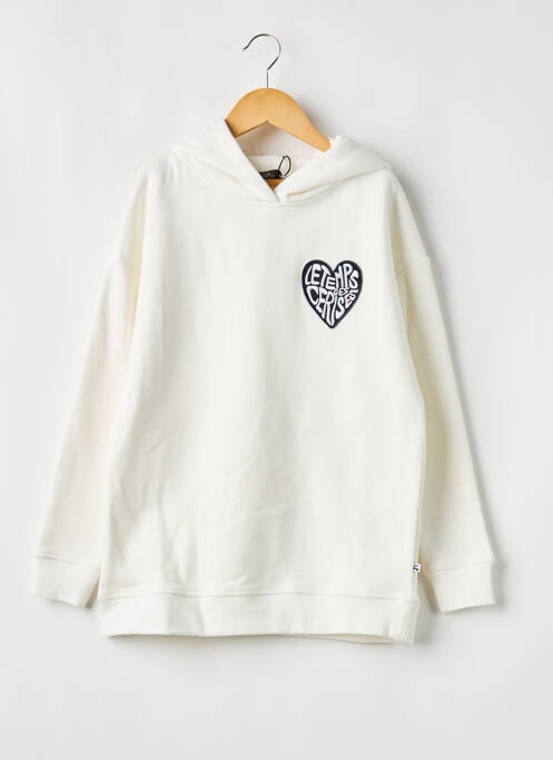 Sweat-shirt à capuche stretch manches longues beige LE TEMPS DES CERISES fille