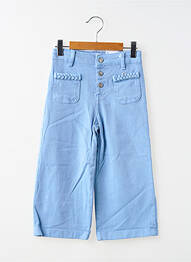 Pantalon large tissage popeline taille ajustable bleu MAYORAL fille