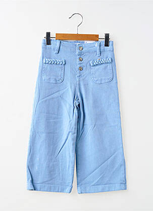 Pantalon large stretch taille ajustable bleu MAYORAL fille