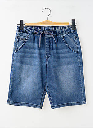 Bermuda tissage denim taille élastique bleu NUKUTAVAKE garcon