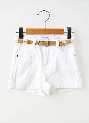 Short fermeture zippée sous rabat boutonné blanc MAYORAL fille