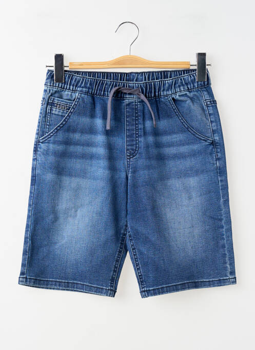 Bermuda tissage denim taille élastique bleu NUKUTAVAKE garcon