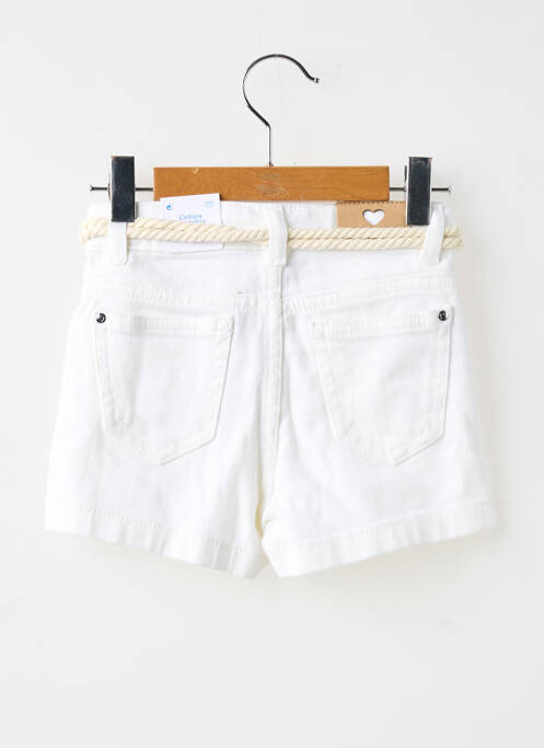 Short fermeture zippée sous rabat boutonné blanc MAYORAL fille