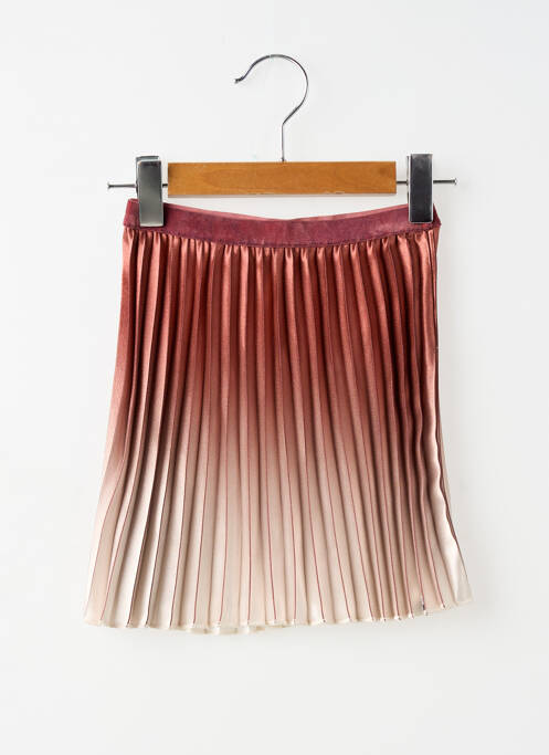 Jupe mi-longue tissage plissé marron NOPPIES fille
