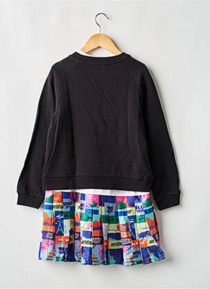 Robe mi-longue col rond manches longues noir W.O.P (WORLD OF POP) fille