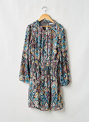 Robe mi-longue col rond manches longues bleu MAYORAL fille