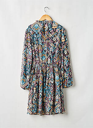 Robe mi-longue col rond manches longues bleu MAYORAL fille