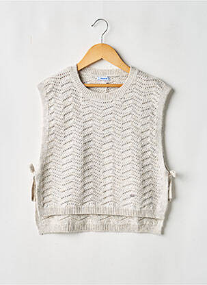 Pull coupe droite sans manche gris MAYORAL fille