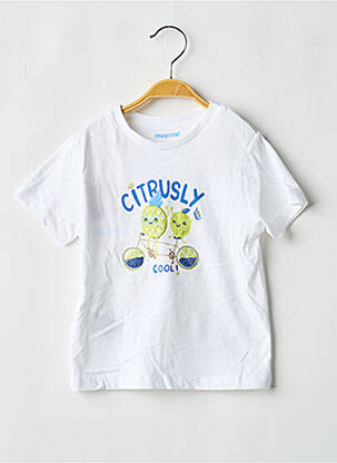 T-shirt stretch manches courtes blanc MAYORAL garçon