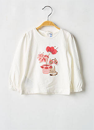 T-shirt stretch manches longues blanc MAYORAL fille