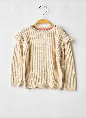 Pull fermeture pressionnée à l'épaule manches longues beige NOPPIES fille