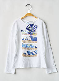 T-shirt stretch manches longues blanc MAYORAL fille