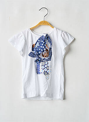 T-shirt coupe cintrée manches courtes blanc MAYORAL fille