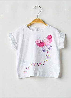 T-shirt stretch manches courtes blanc MAYORAL fille