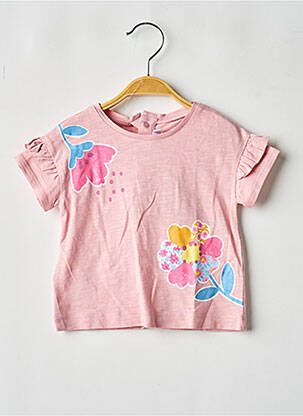 T-shirt stretch manches courtes rose MAYORAL fille