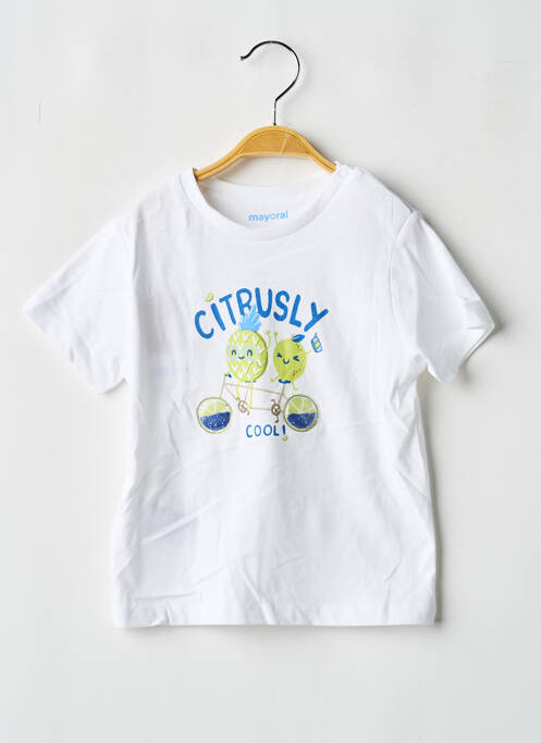 T-shirt stretch manches courtes blanc MAYORAL garcon