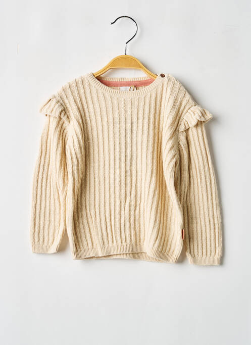 Pull fermeture pressionnée à l'épaule manches longues beige NOPPIES fille