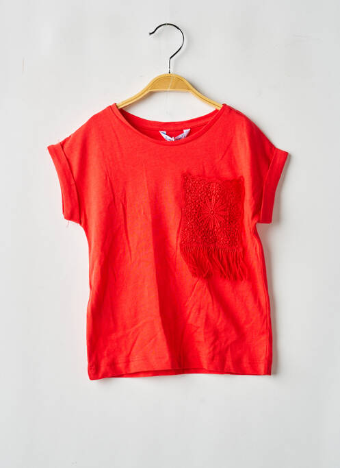 T-shirt coupe cintrée manches courtes rouge MAYORAL fille