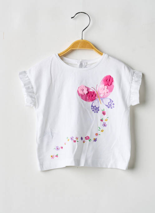 T-shirt stretch manches courtes blanc MAYORAL fille