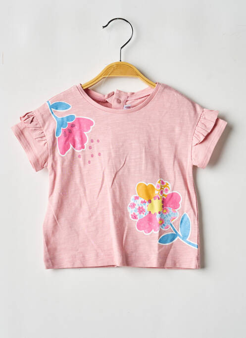 T-shirt stretch manches courtes rose MAYORAL fille