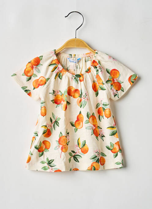 Top imprimé fantaisie manches courtes orange MAYORAL fille