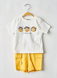 Ensemble short coupe droite blanc MAYORAL garcon