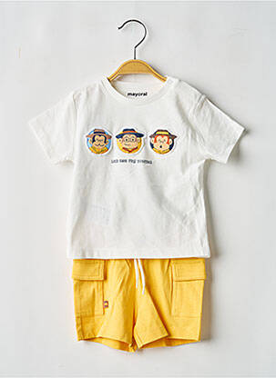 Ensemble short coupe droite blanc MAYORAL garcon