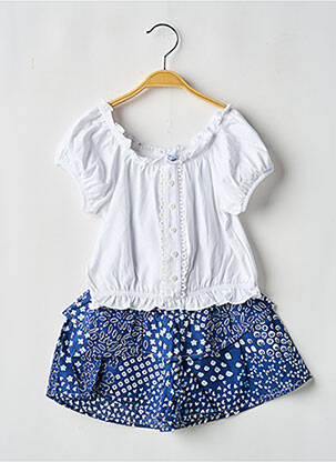 Ensemble short tissage popeline blanc MAYORAL fille