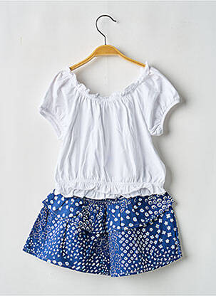 Ensemble short tissage popeline blanc MAYORAL fille