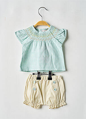 Ensemble short manches courtes vert BOBOLI fille