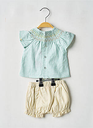 Ensemble short manches courtes vert BOBOLI fille