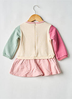 Robe mi-longue fermeture zippée au dos manches longues beige MAYORAL fille