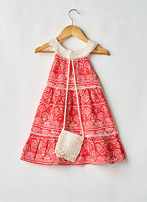 Robe mi-longue sans manche sans manche rouge MAYORAL fille