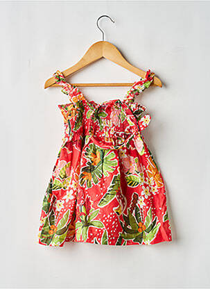 Robe courte imprimé fantaisie sans manche rouge MAYORAL fille