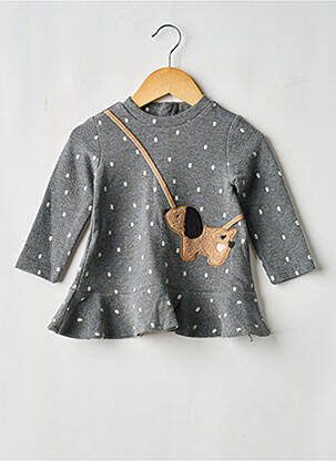 Robe courte manches longues manches longues gris MAYORAL fille