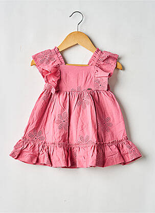 Robe courte col carré manches courtes rose MAYORAL fille